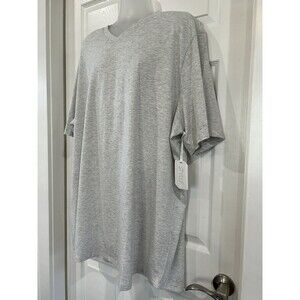 Stylus Men's Premium Gray Pima Cotton T Shirt V-Neck Short Sleeve Big Tall 2XLT